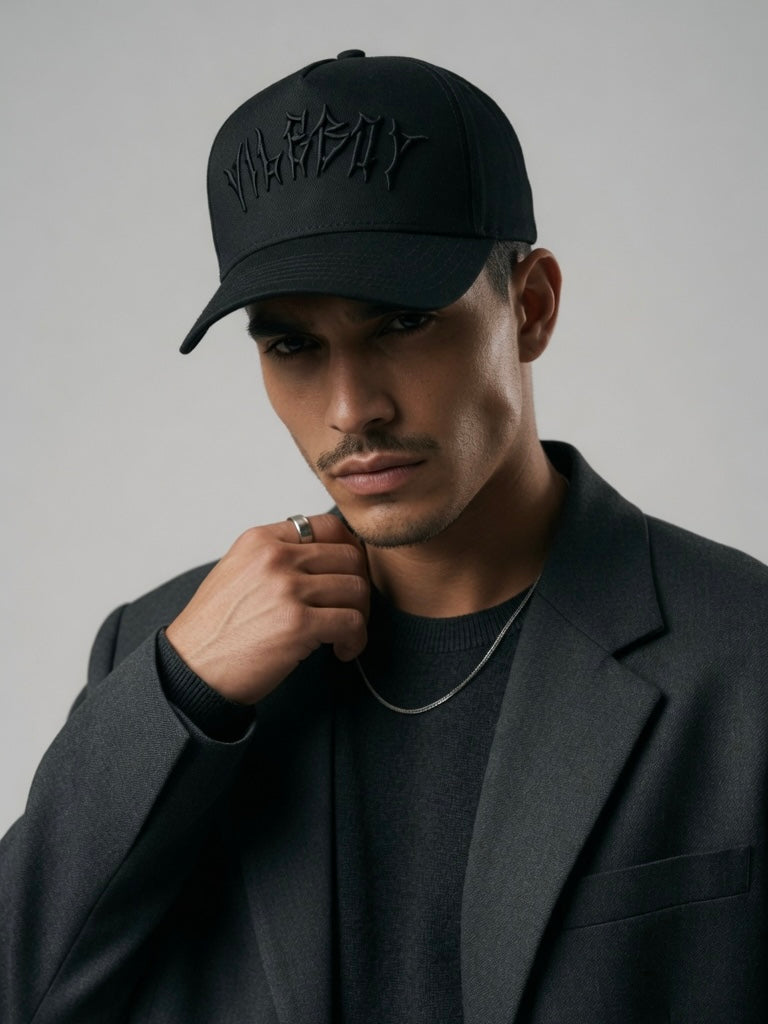VILEBOY™ Gothic Logo Cap in Black-thumbmail-5